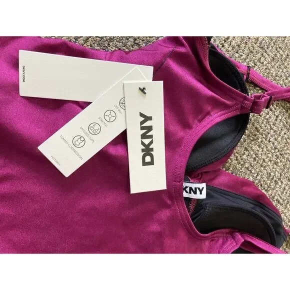 DKNY One Piece Womens Size Medium Swimsuit Padded Pink New With Tags - Picture 10 of 13
